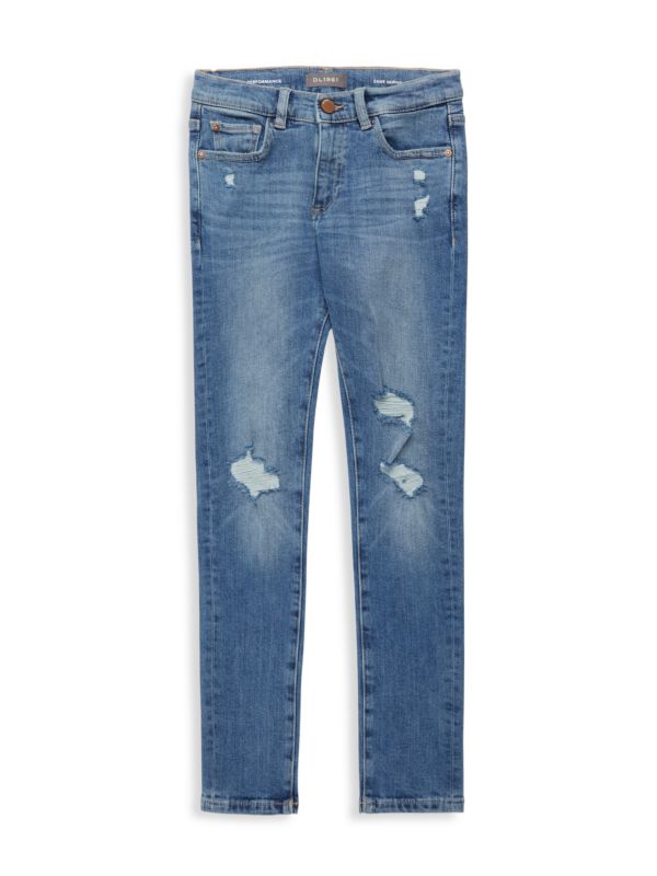 DL1961 Boy's Zane/B Distressed Skinny Jeans